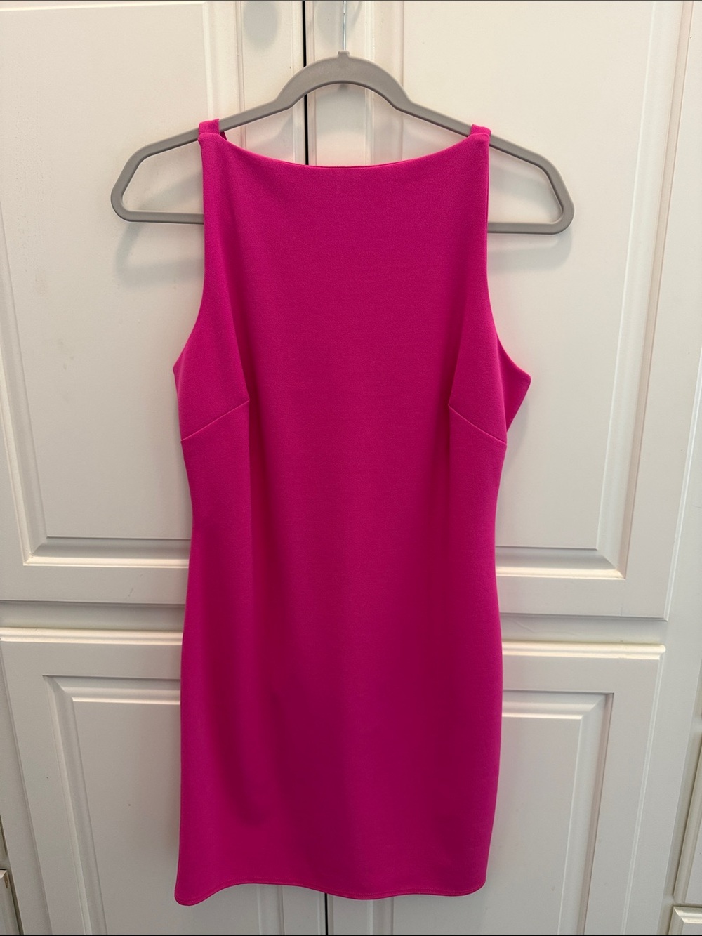 Sleek Hot Pink Sleeveless Mini Dress